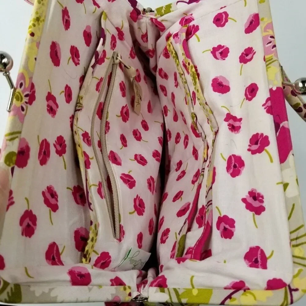 Vera Bradley Womens Pink Shoulder Bag Made Me Blush Alice Kisslock Pocketbook